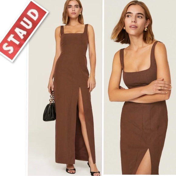 STAUD Dresses & Skirts - Staud Portrait Maxi Dress Gown Chocolate Brown Size 4